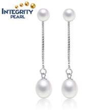 Boucles d&#39;oreilles en perles d&#39;eau douce AAA 8-9mm Boucles d&#39;oreille en perle naturelle coréenne